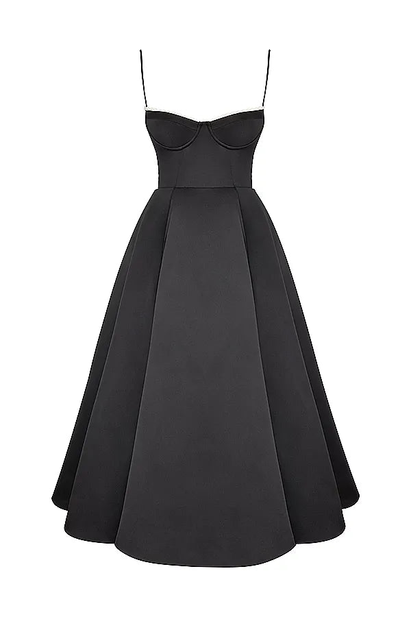 Rosaria™ | SELENE MIDI DRESS - BLACK