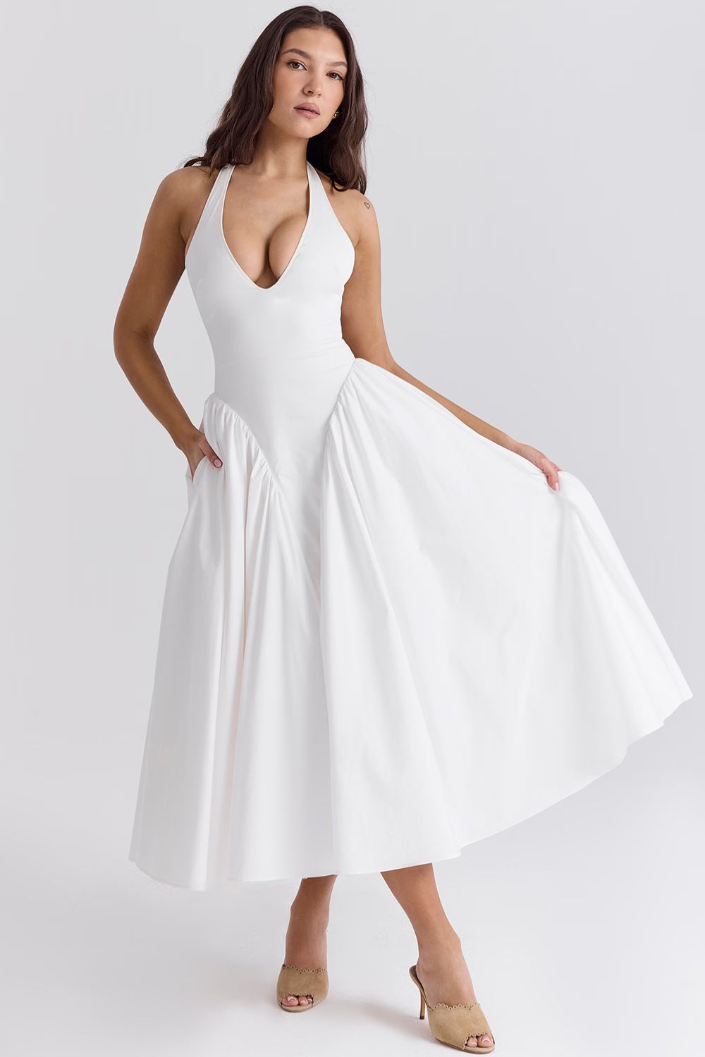 Rosaria™ | MIRA MIDI DRESS - WHITE