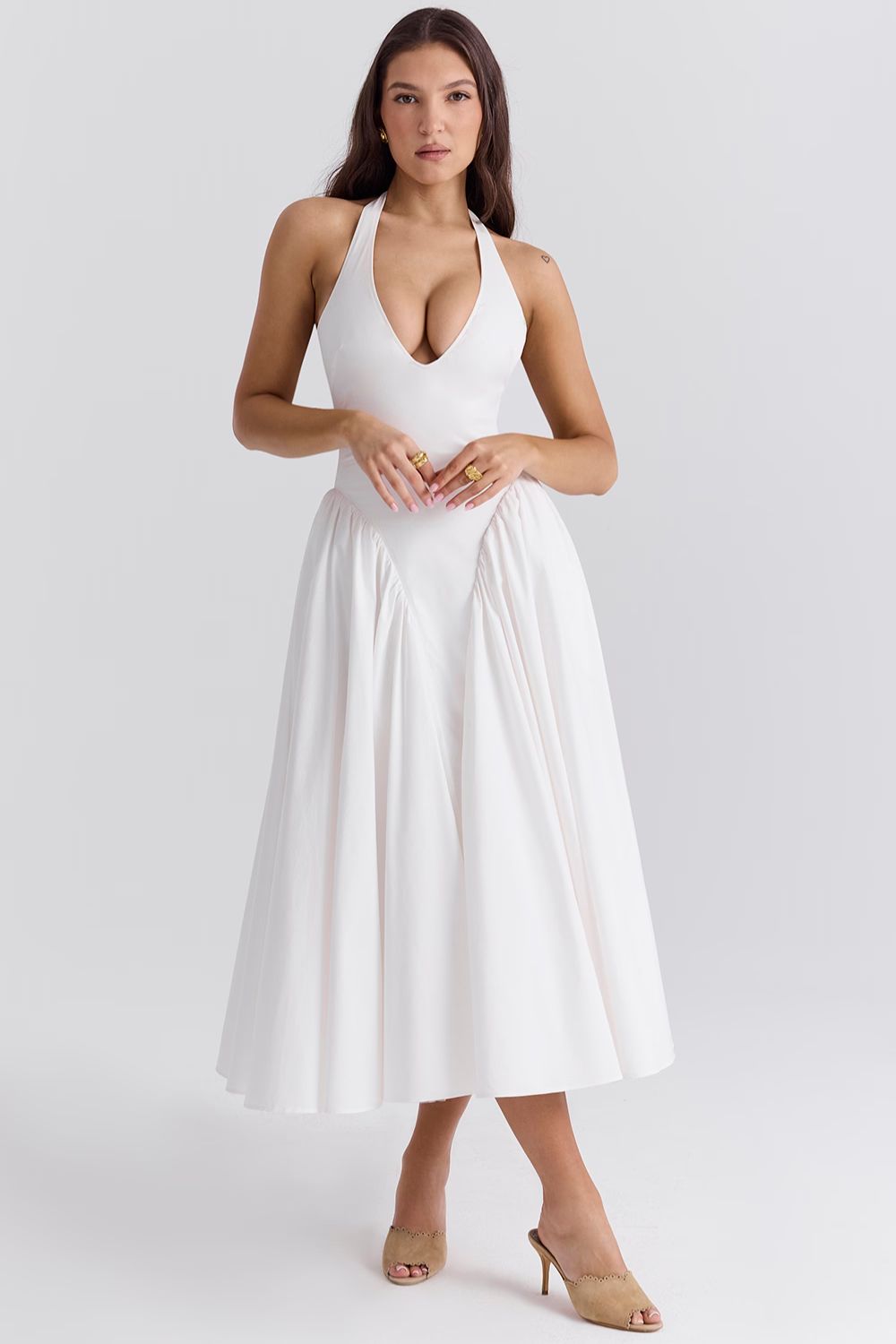 Rosaria™ | MIRA MIDI DRESS - WHITE