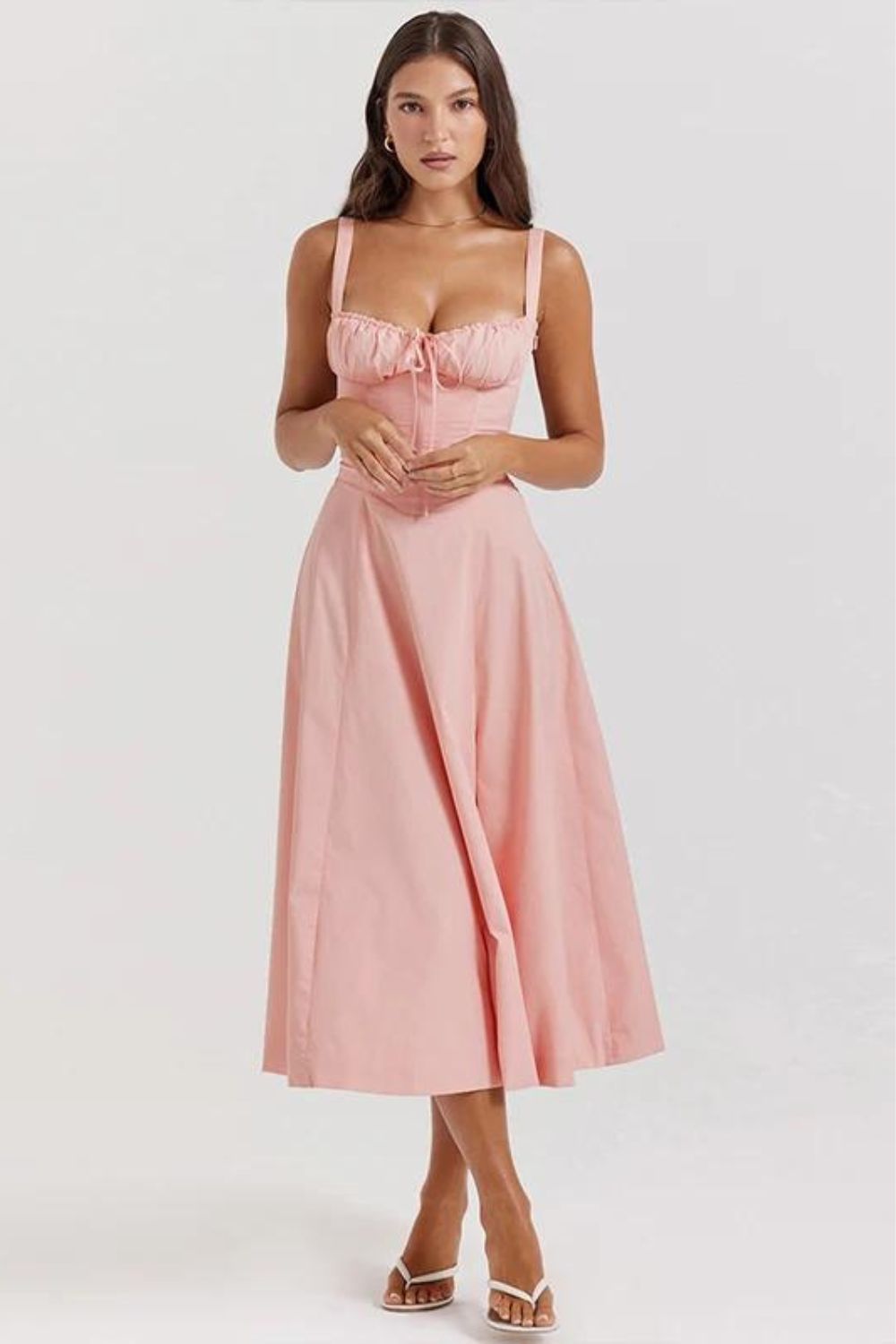 Rosaria™ | SUNHEART SUNSET LACE UP DRESS - PINK